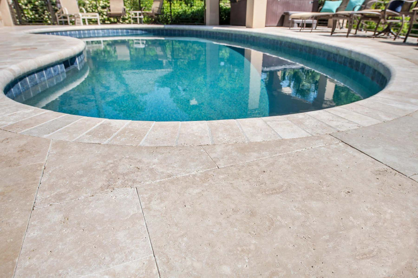 Ivory Travertine Remodeled 4x9 1-1/4" Pool Coping