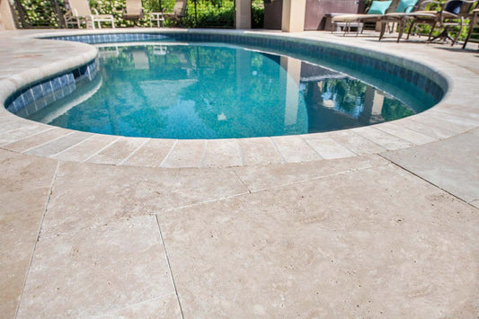 Ivory Travertine Remodeled 4x9 1-1/4" Pool Coping