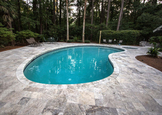Silver Travertine Remodeled 12x12 1-1/4" Pool Coping
