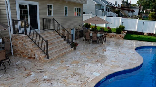 Leonardo Travertine Bullnosed 16x24 2" Pool Coping