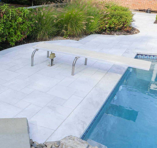 Ice White Marble Sandblasted Eased Edge 24x72 2" Tread/Cap