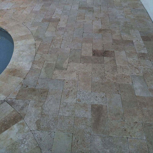 Noce Travertine Tumbled 24x48 2" Paver