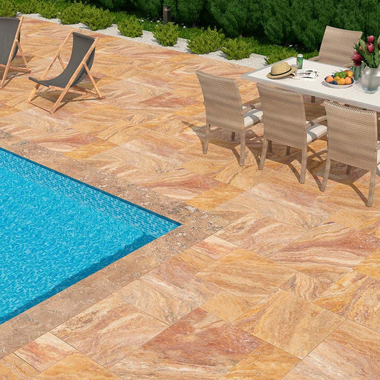 Autumn Blend Travertine Tumbled 24x24 1-1/4" Paver