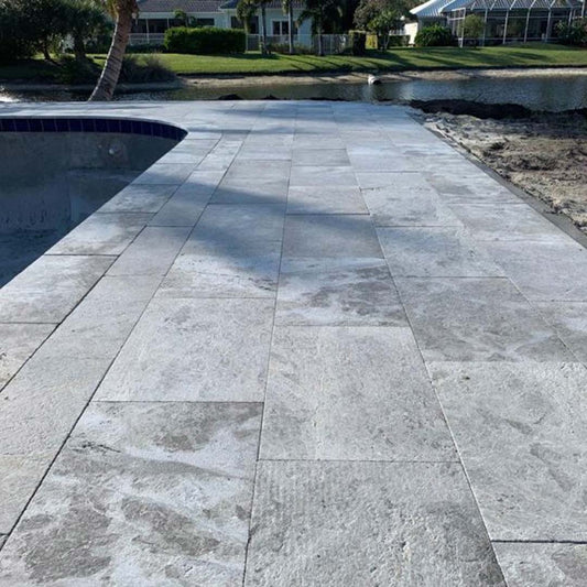 Tundra Grey Marble Tumbled 16x24 1-1/4" Paver