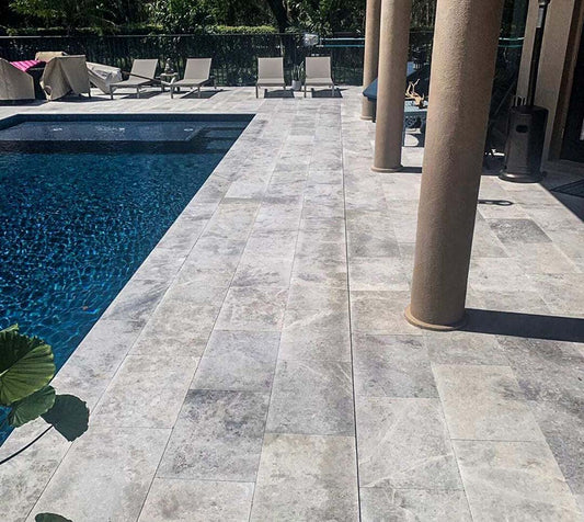 Tundra Grey Marble Leather 24x36 2" Paver