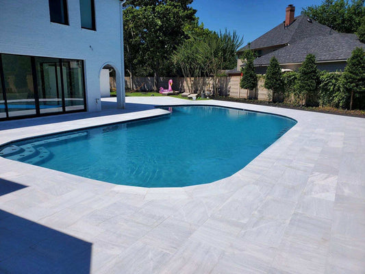 Ice White Marble Sandblasted 24x24 2" Paver