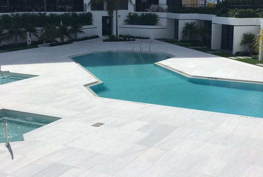 Ice White Marble Sandblasted 24x48 2" Paver