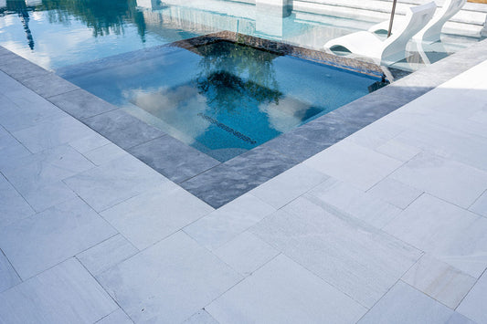 Ice White Marble Tumbled French Pattern 1-1/4" Paver