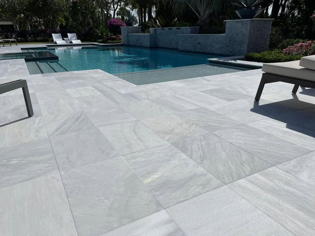 Ice White Marble Tumbled 16x24 1-1/4" Paver