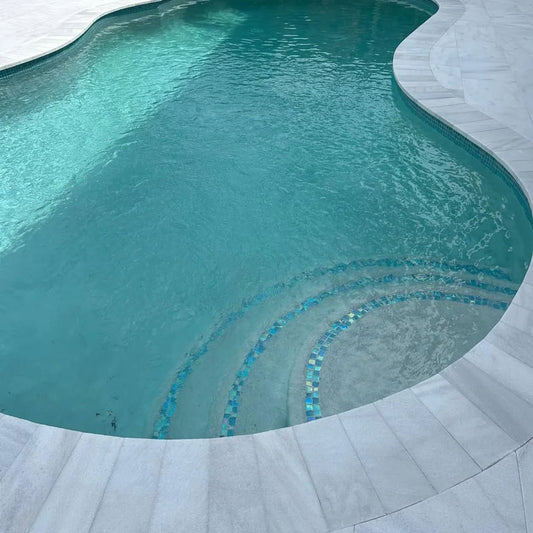 Bursa White Marble Leather 24x48 2" Paver