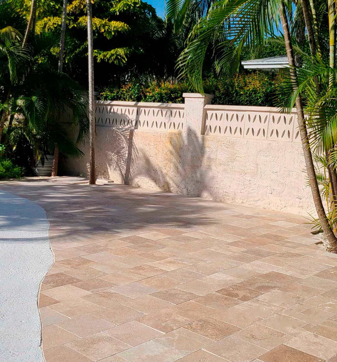 Walnut Travertine Tumbled 24x24 2" Paver