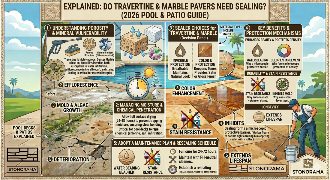 Does Travertine Need to Be Sealed? Pool Decks, Patios & Marble Pavers Explained