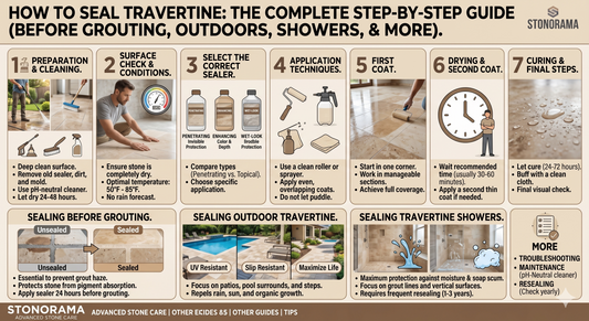 How to Seal Travertine Step-by-Step: Before Grouting, Outdoors, Shower & More