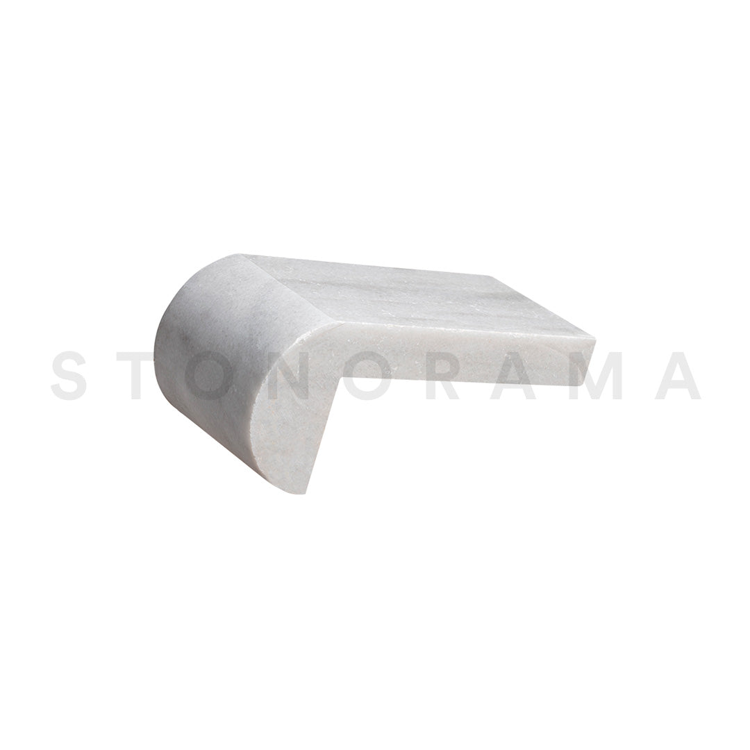 Ice White Marble Leather Remodeled 12x12 1-1/4" Pool Coping