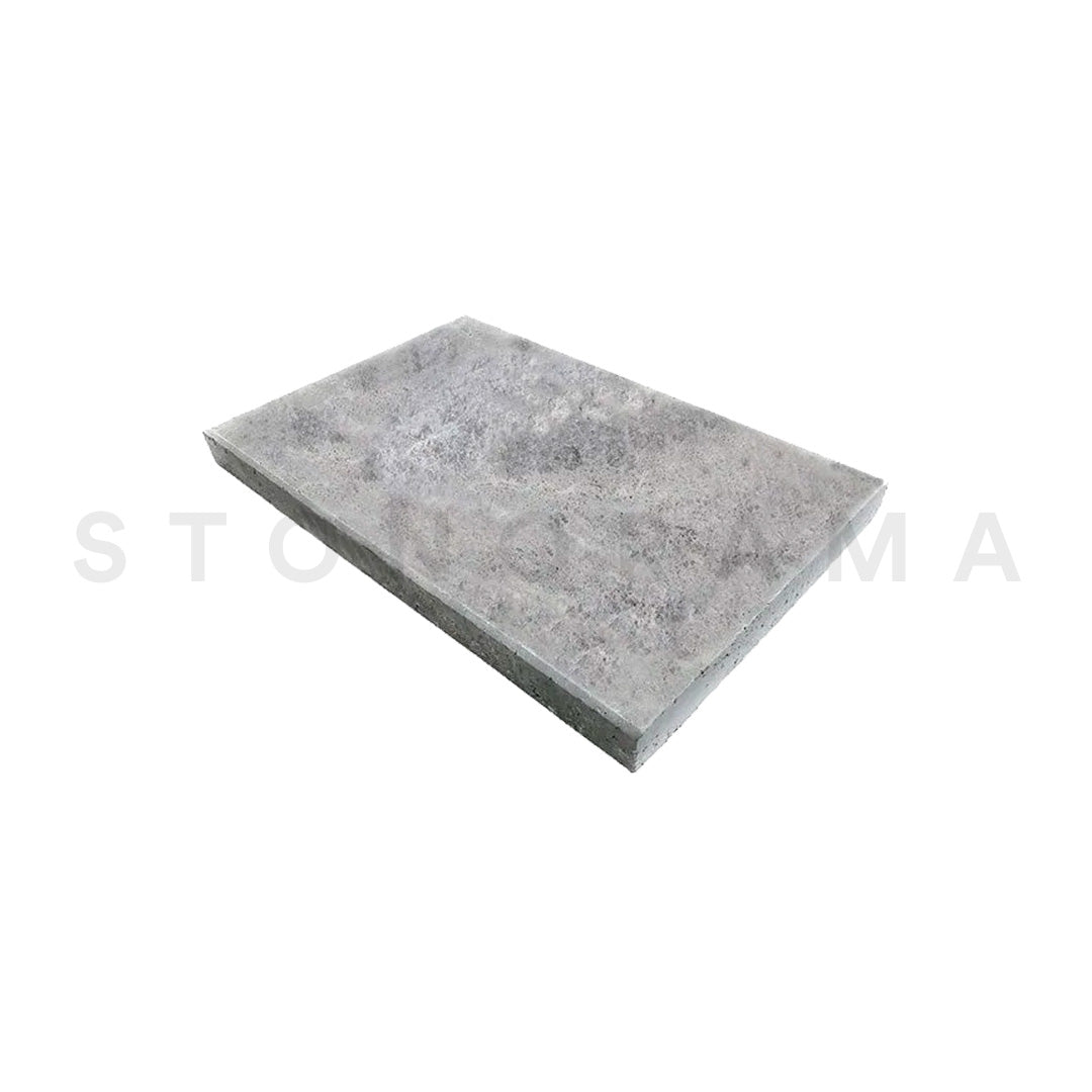 Tundra Grey Marble Leather Eased Edge 24x72 2" Tread/Cap