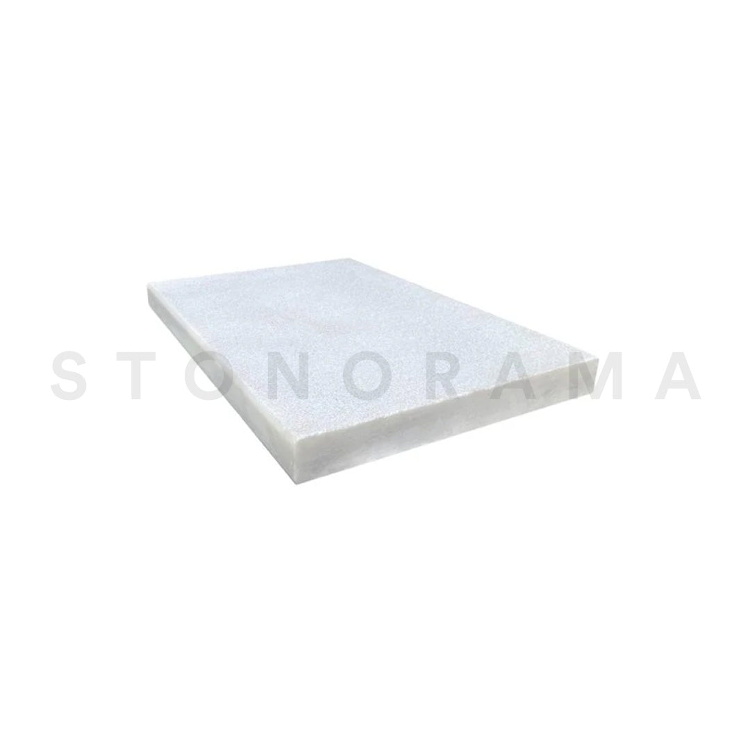 Bursa White Marble Sandblasted Eased Edge 24x72 2" Tread/Cap