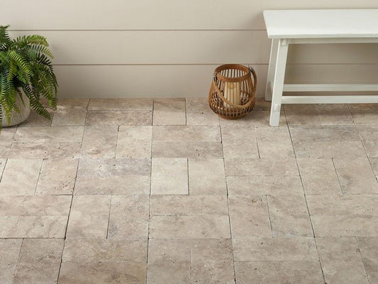 Walnut Travertine Tumbled 24x36 2" Paver