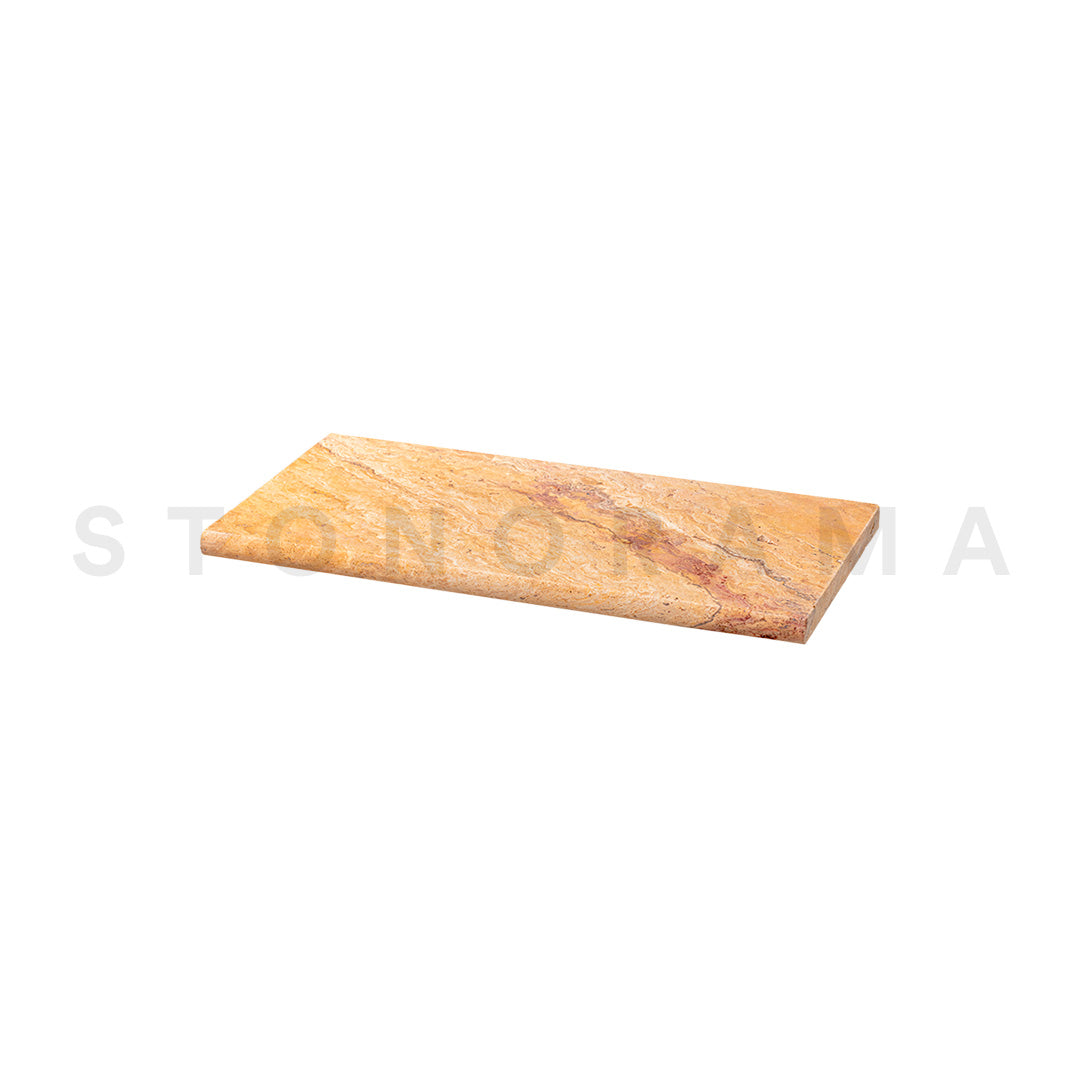 Autumn Blend Travertine Bullnosed 16x24 2" Pool Coping