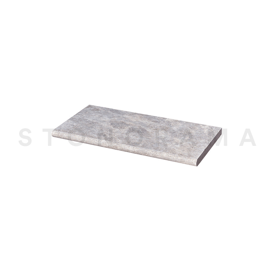 Silver Travertine Bullnosed 16x48 2" Pool Coping
