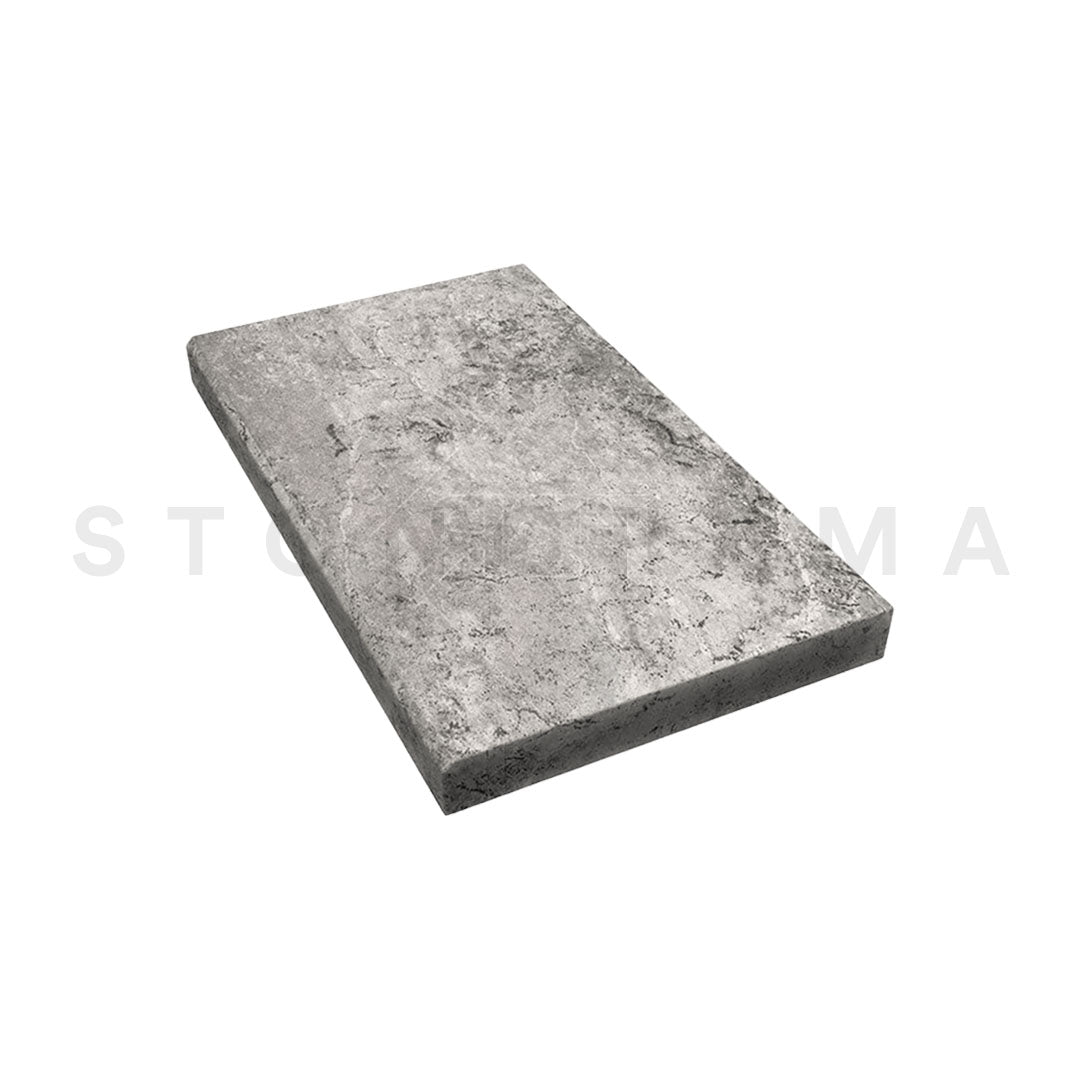 Silver Travertine Eased Edge 24x72 2" Tread/Cap