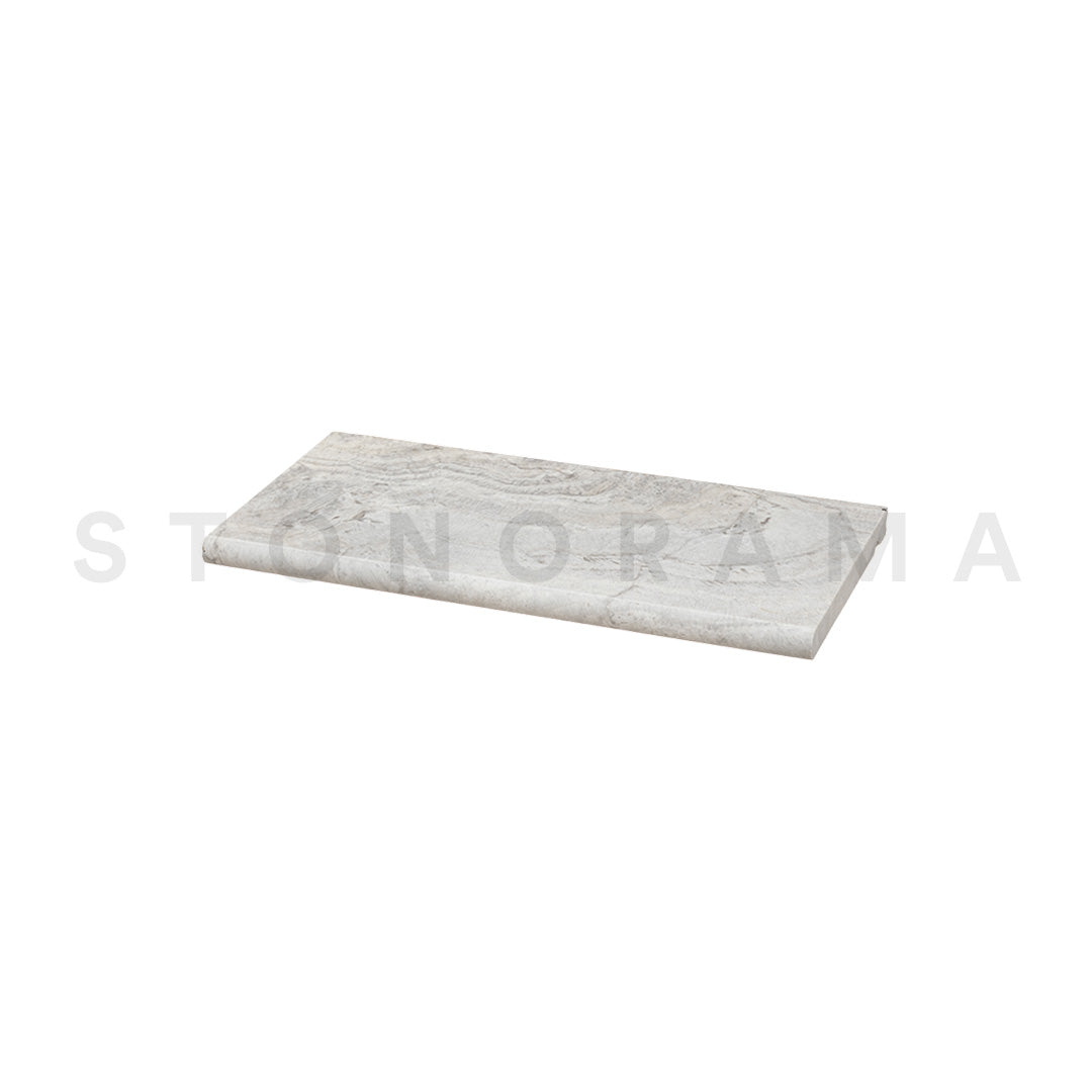 Silver Alaska Travertine Bullnosed 16x48 2" Pool Coping