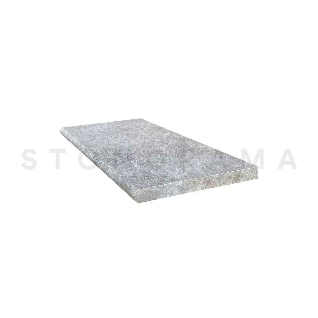 Tundra Grey Marble Sandblasted Bullnosed 16x48 2" Pool Coping