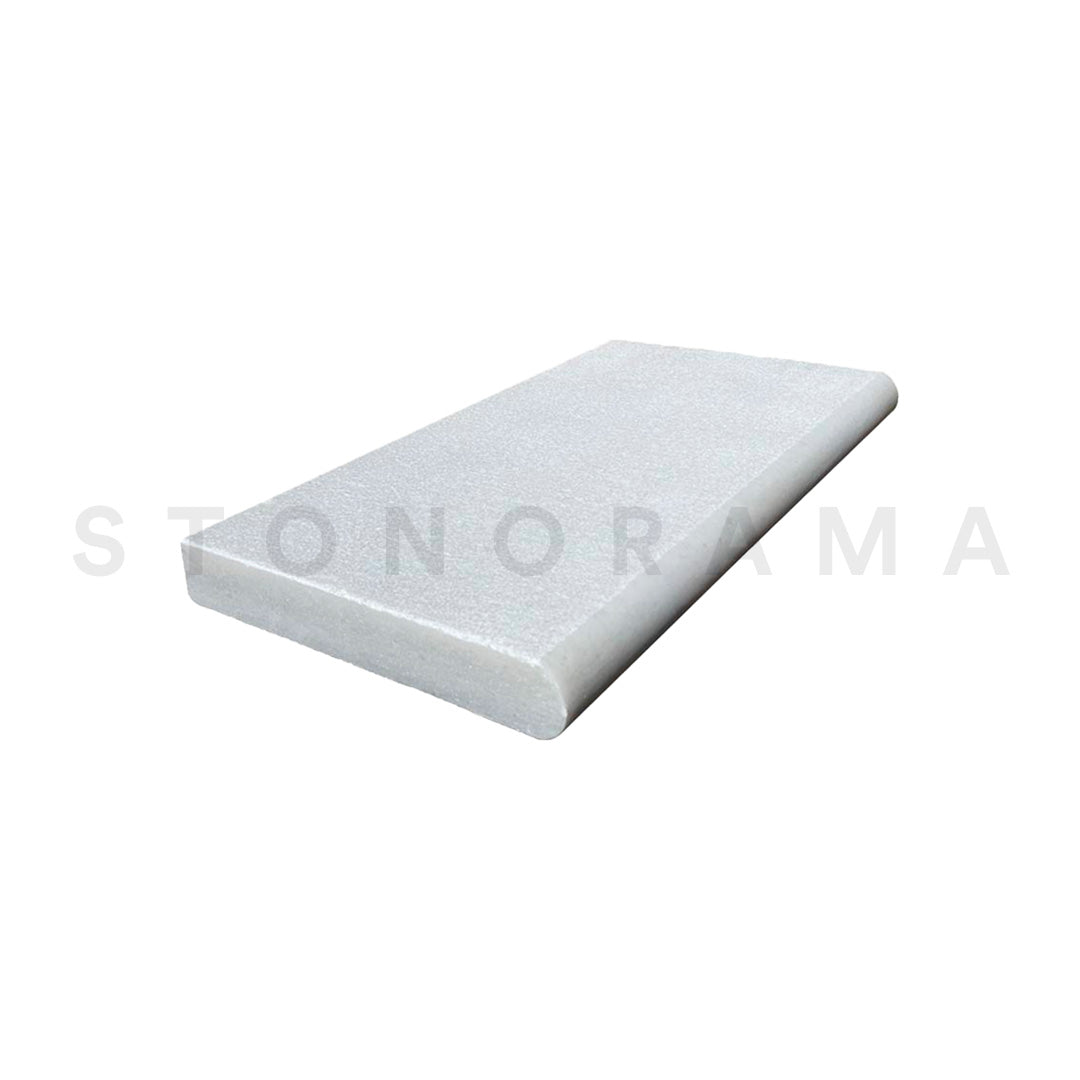 Ice White Marble Leather Bullnosed 16x48 2" Pool Coping