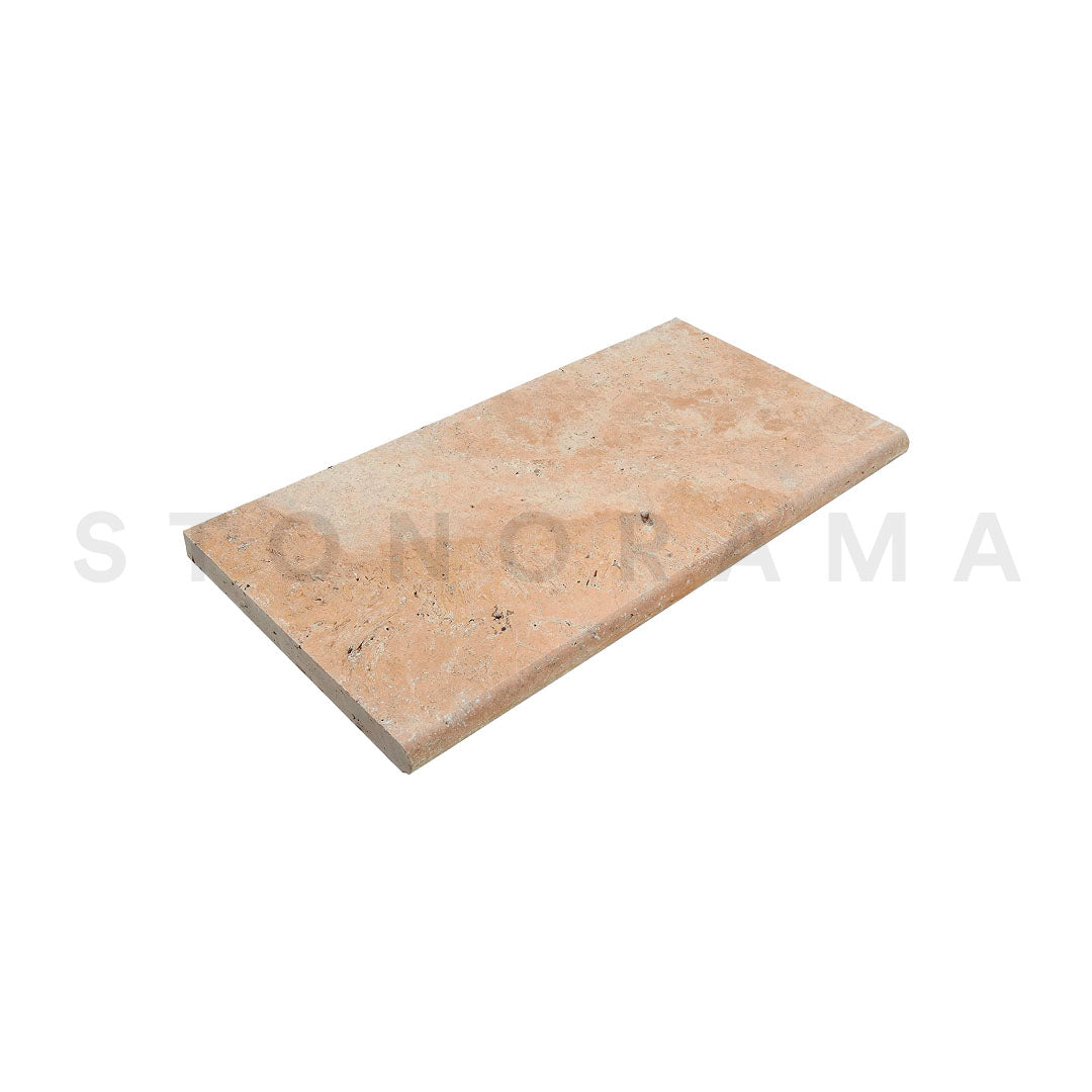 Walnut Travertine Bullnosed 16x48 2" Pool Coping