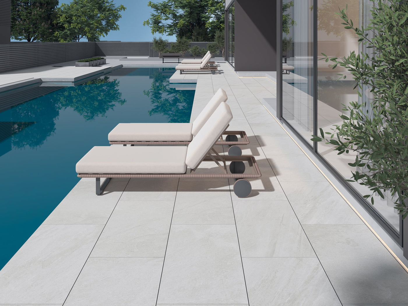Hudson Gray Limestone-Look Porcelain Paver 24x48 3/4"