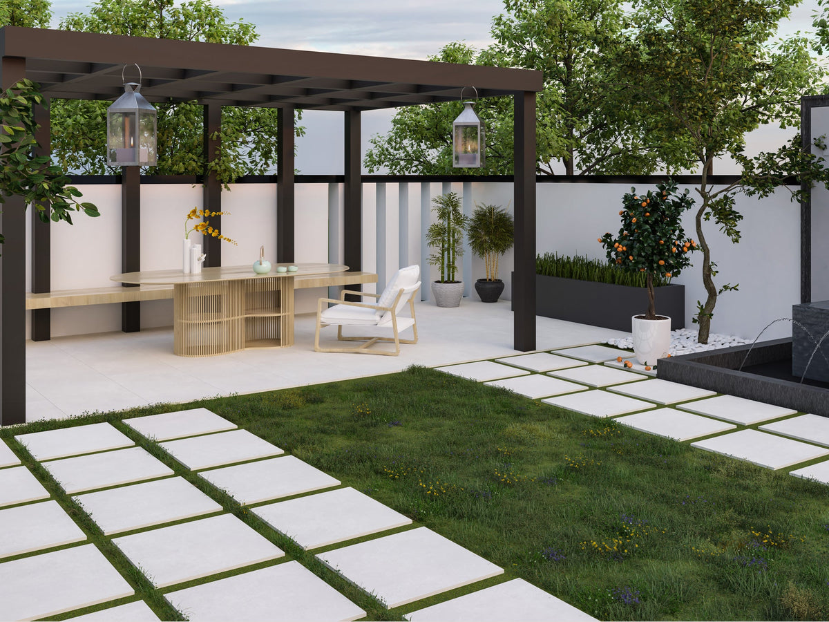 Ashland Gray Concrete-Look Porcelain Paver 24x24 3/4"