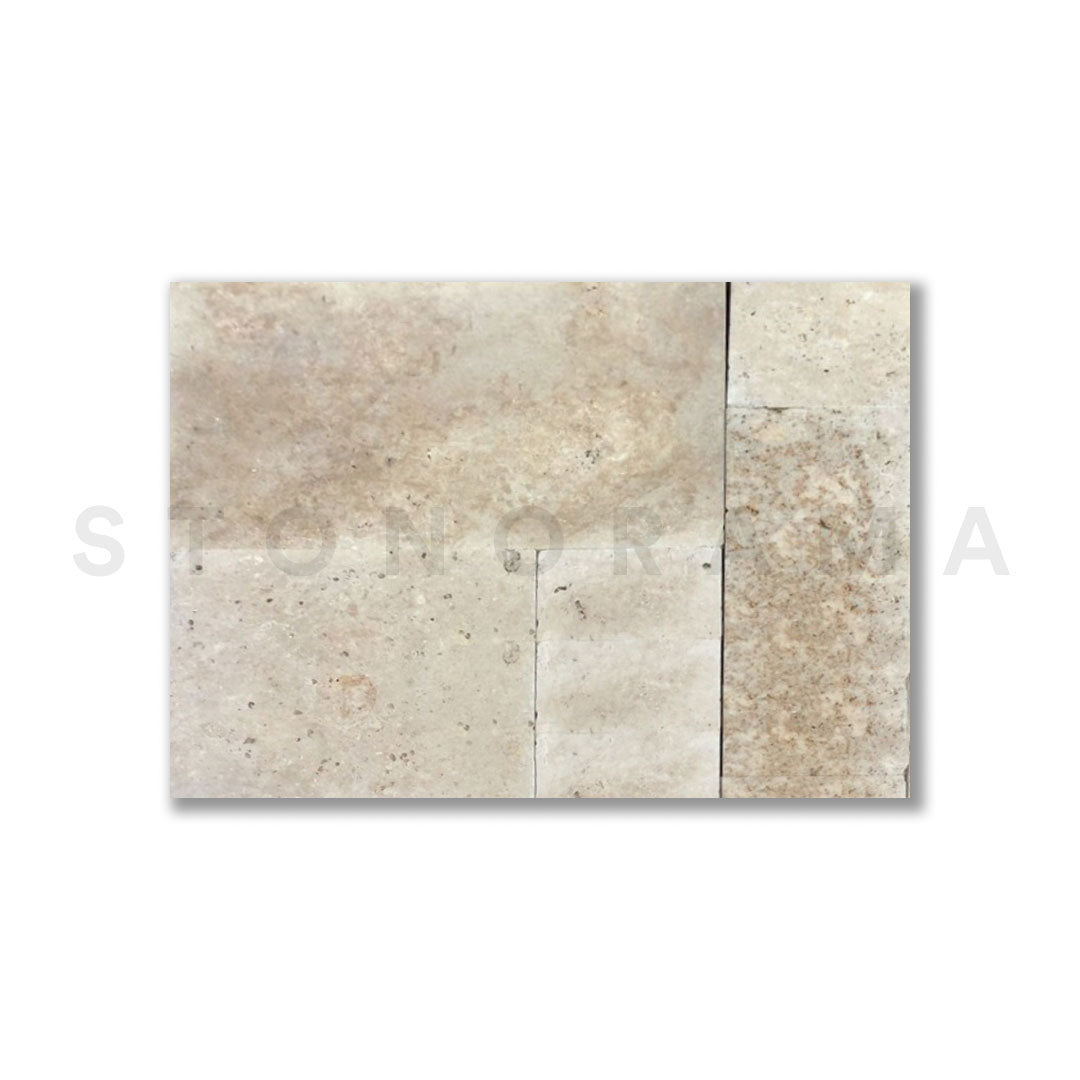 Walnut Travertine Tumbled French Pattern 1-1/4" Paver