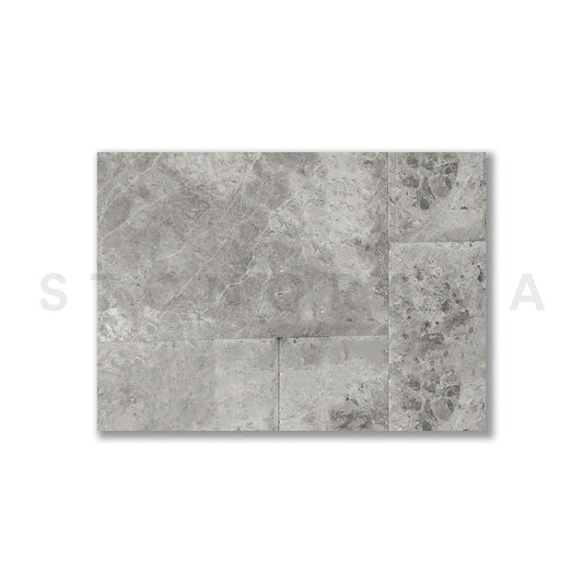 Tundra Grey Marble Tumbled French Pattern 1-1/4" Paver