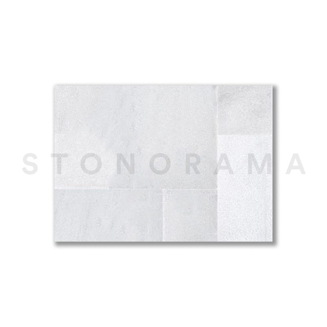 Ice White Marble Tumbled French Pattern 1-1/4" Paver