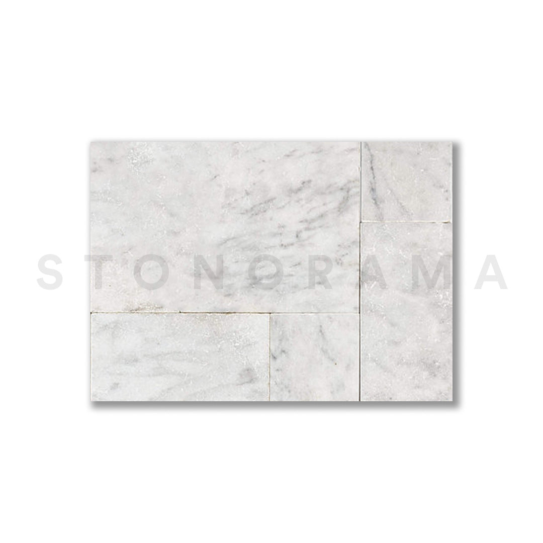 Bursa White Marble Leather French Pattern 1-1/4" Paver
