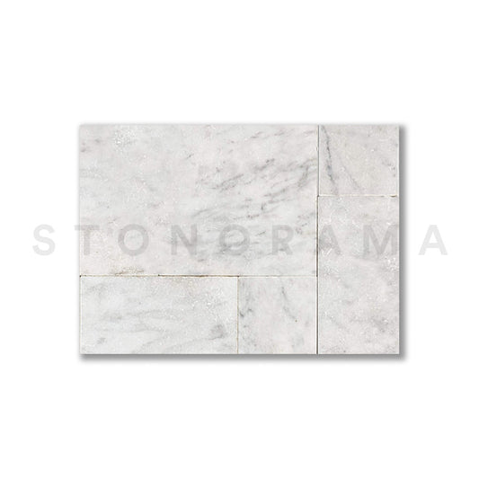 Bursa White Marble Leather French Pattern 1-1/4" Paver