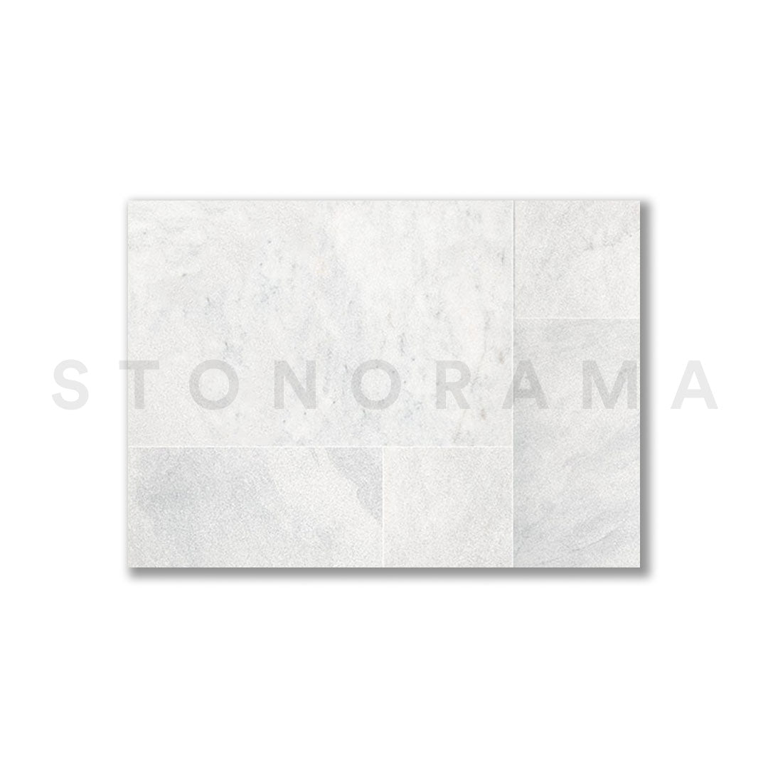 Ibiza White Marble Leather French Pattern 1-1/4" Paver