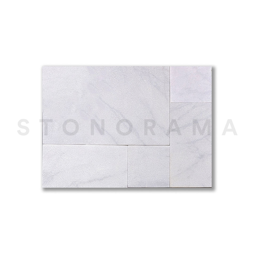 Ibiza White Marble Sandblasted French Pattern 1-1/4" Paver