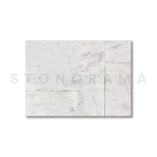 Ibiza White Marble Tumbled French Pattern 1-1/4" Paver