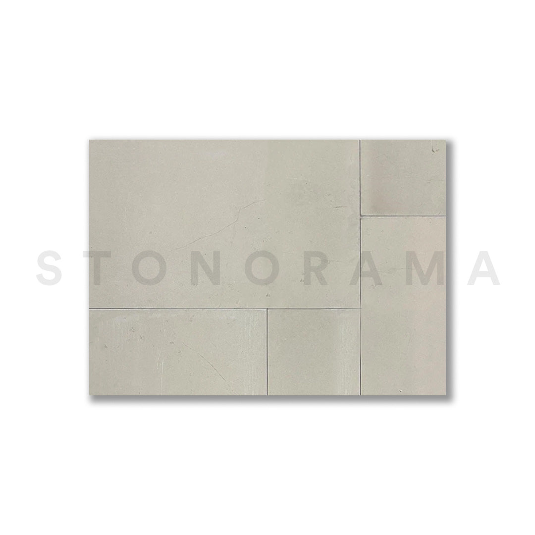 Sandy Beige Limestone Leather French Pattern 1-1/4" Paver