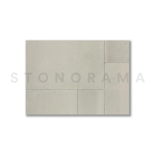 Sandy Beige Limestone Leather French Pattern 1-1/4" Paver