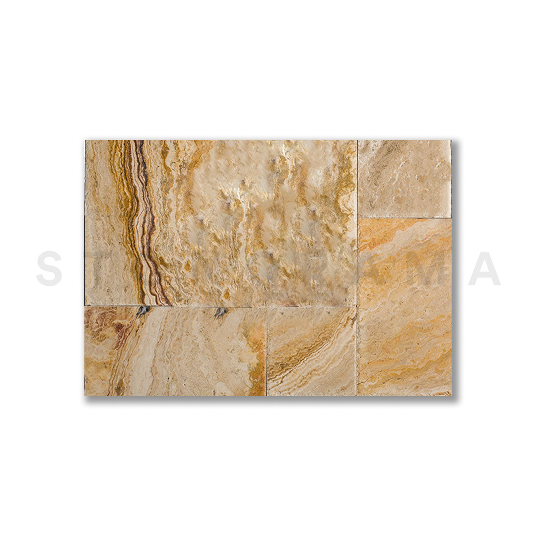 Autumn Blend Travertine Tumbled French Pattern 1-1/4" Paver