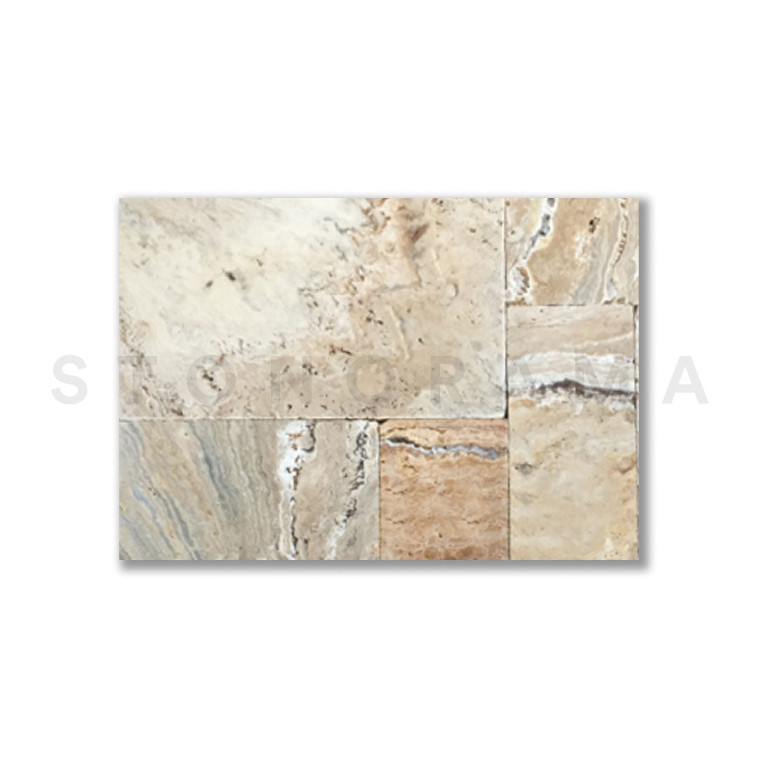 Leonardo Travertine Tumbled French Pattern 1-1/4" Paver