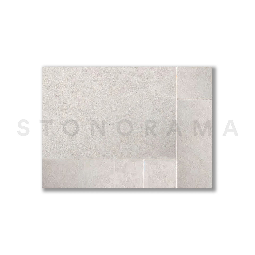 Moon Cream Marble Leather French Pattern 1-1/4" Paver
