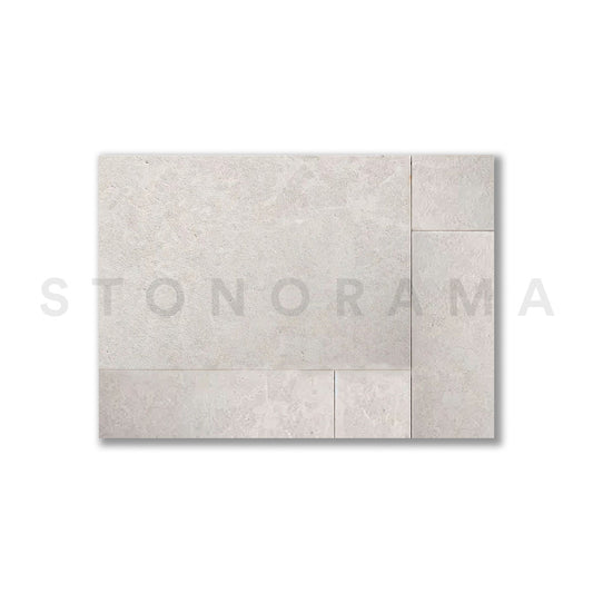 Moon Cream Marble Leather French Pattern 1-1/4" Paver