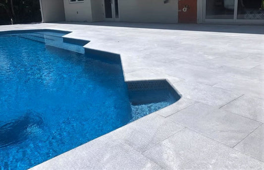 Ocean Blue Marble Sandblasted Bullnosed 16x48 2" Pool Coping