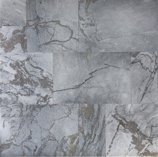 Badlands Gray Marble Leather French Pattern 1-1/4" Paver