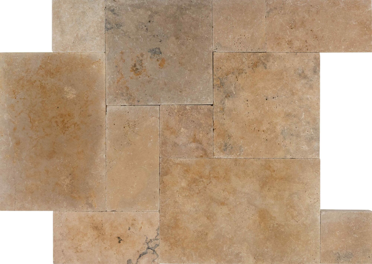 Country Classic Travertine Tumbled French Pattern 1-1/4" Paver