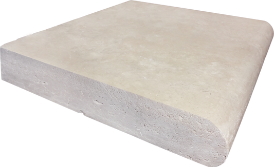 Extra Light Travertine Bullnosed 12x12 2" Pool Coping