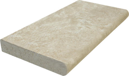 Extra Light Travertine Bullnosed 16x24 2" Pool Coping