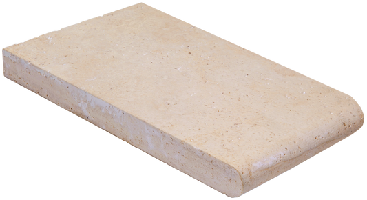 Extra Light Travertine Bullnosed 6x12 1-1/4" Pool Coping